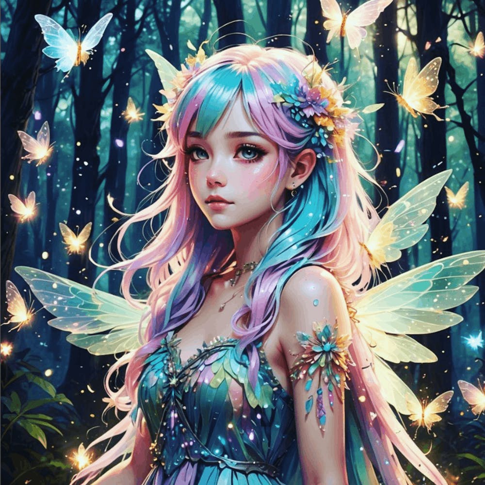 Moonlit Whispers - Fairy Girl In The Forest