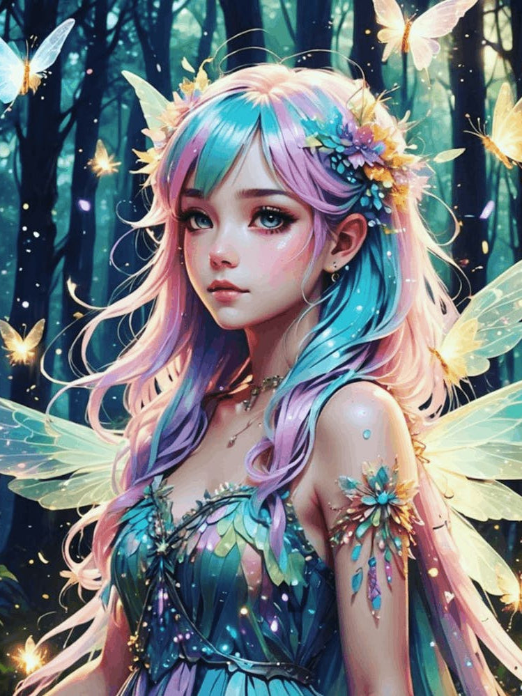 Moonlit Whispers - Fairy Girl In The Forest