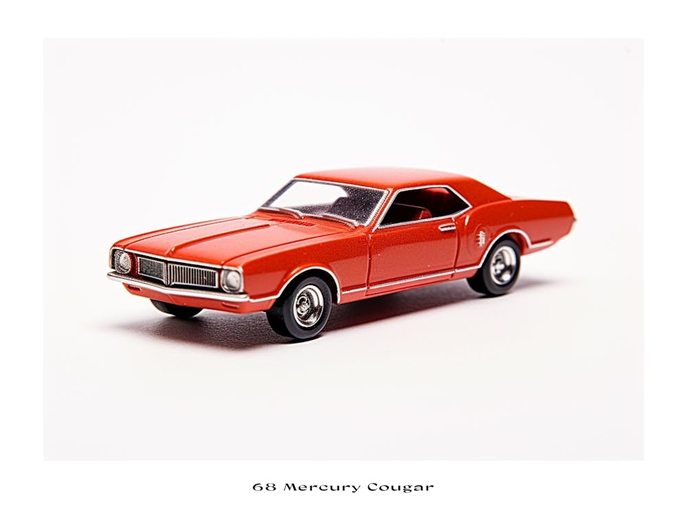 Spielzeugauto 68 Mercury Cougar Rot Poster