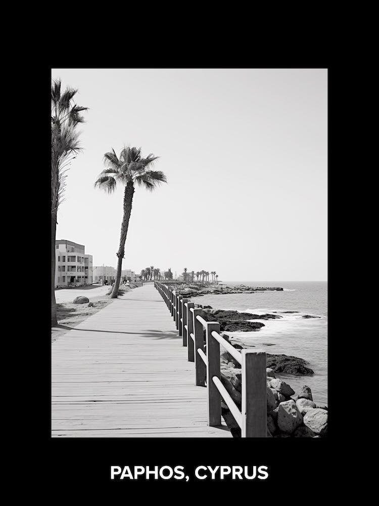 Poster Of Paphos, Cyprus, Mediterranean Black And White Photography Analogue 2
