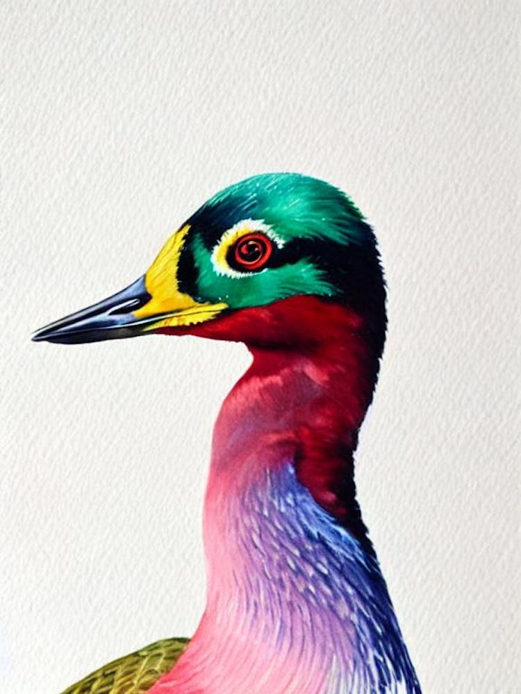 Grebe 2 Watercolour Bird