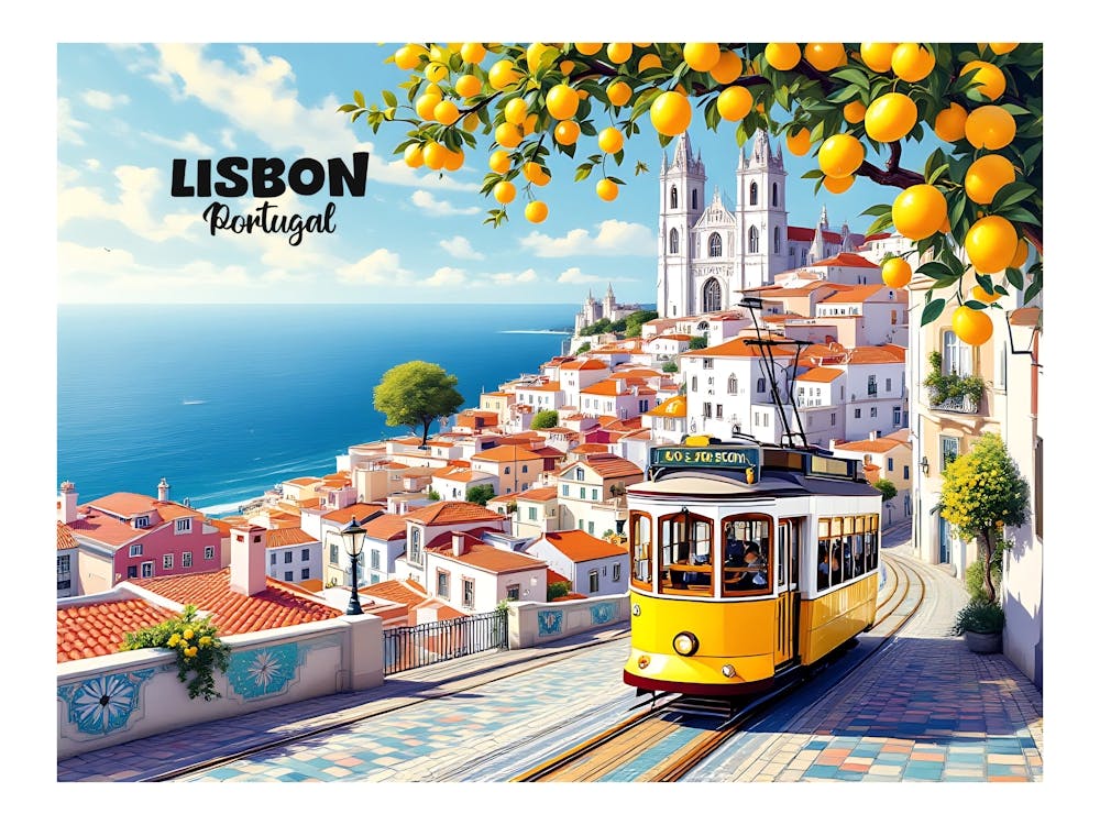 Lisbon Portugal Vintage Travel V 01