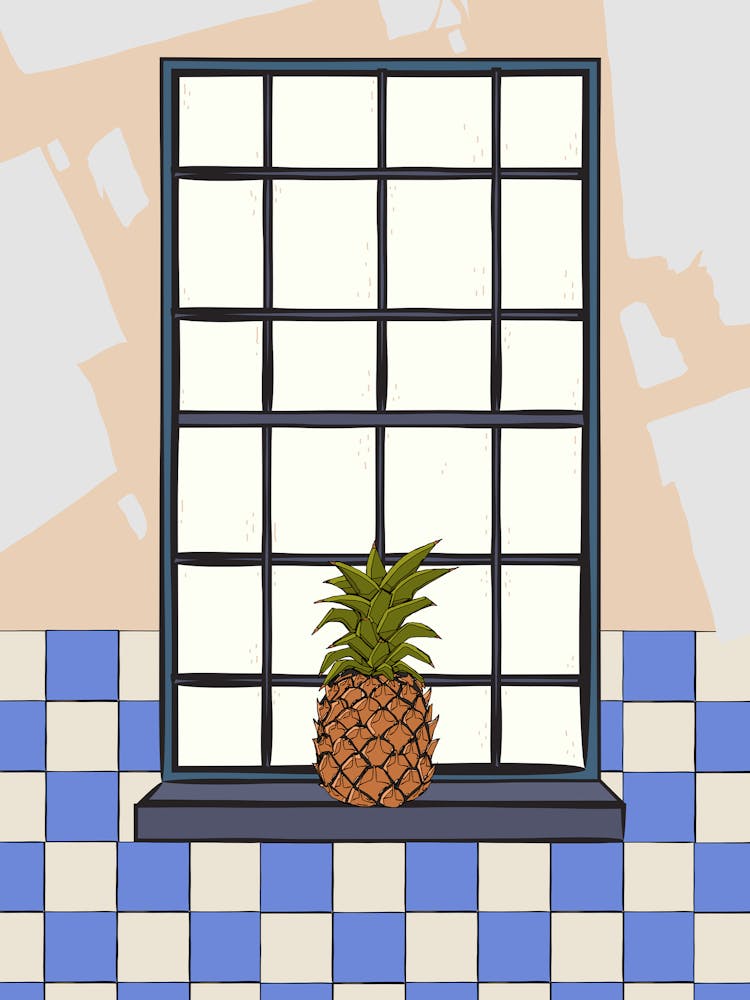 Pineapple In A Window