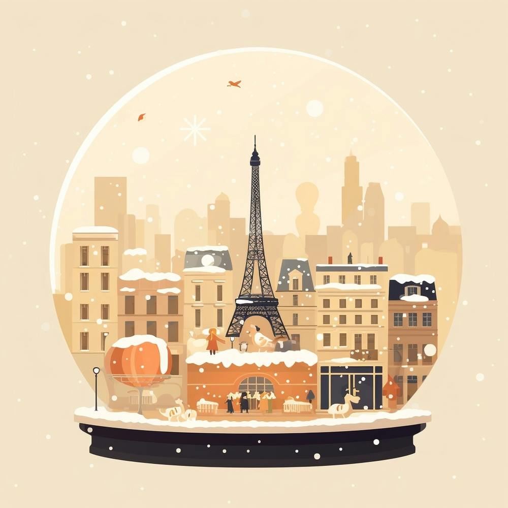 Paris France 3 Snowglobe