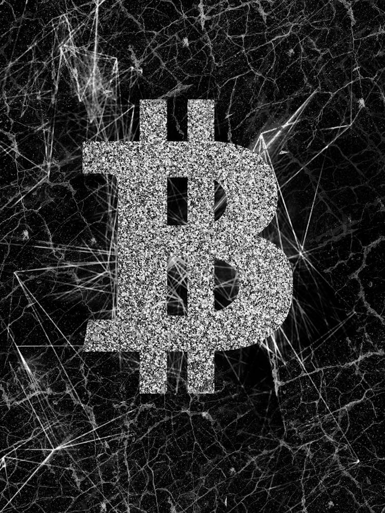 Bitcoin On A Black Background
