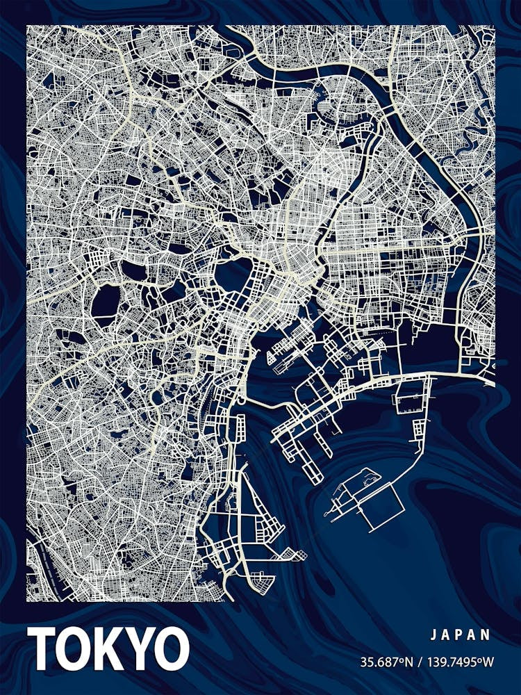 Tokyo Crocus Marble Map