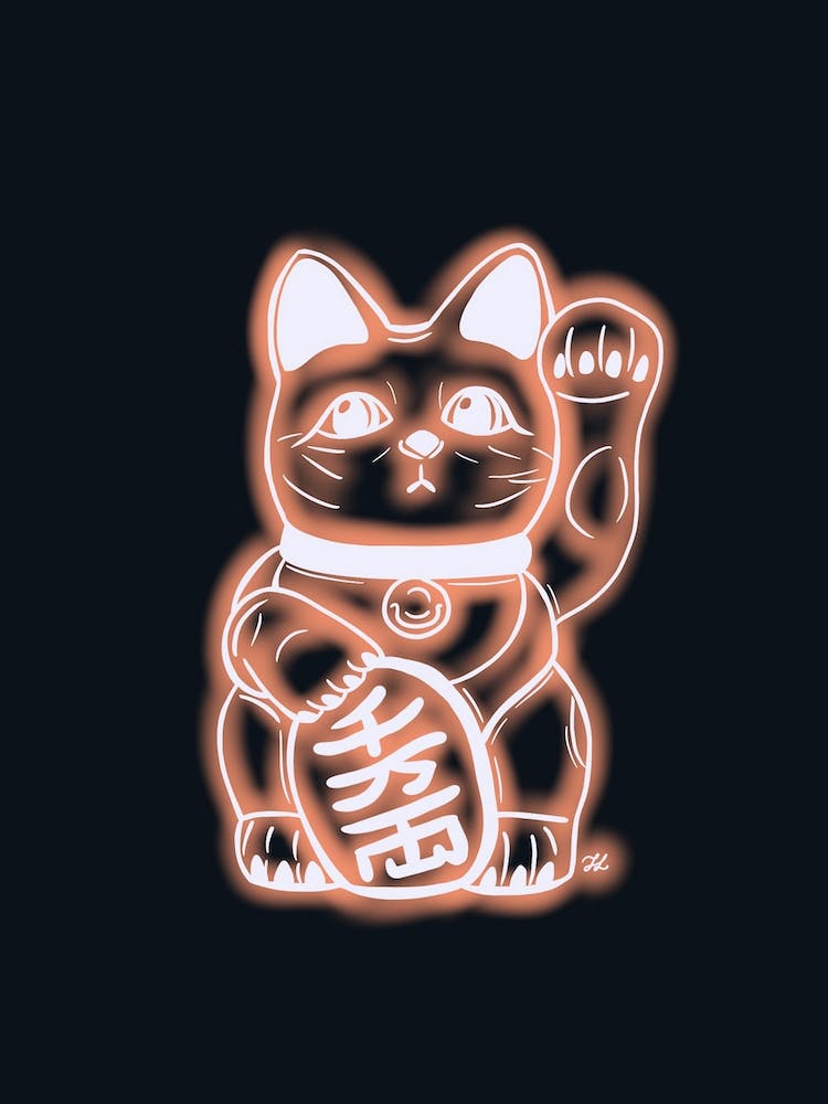 Chat Néon Mandarine Orange