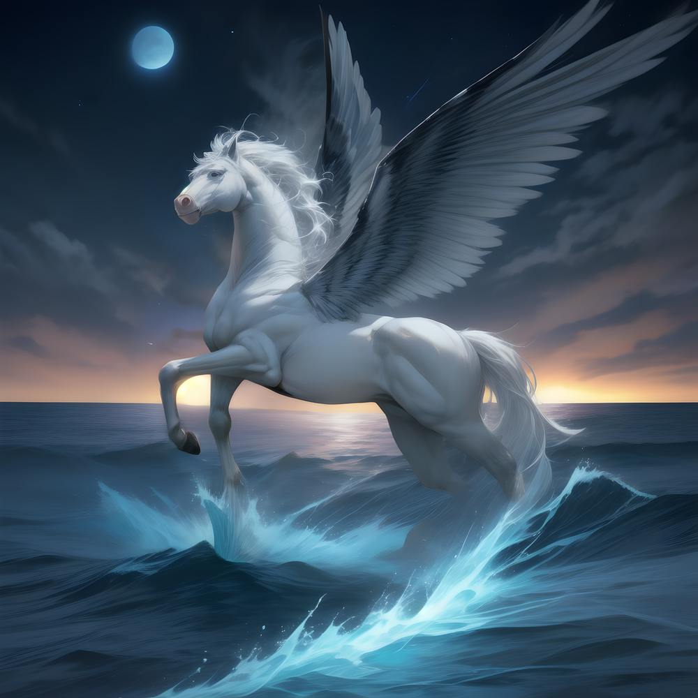 White Horse In The Ocean