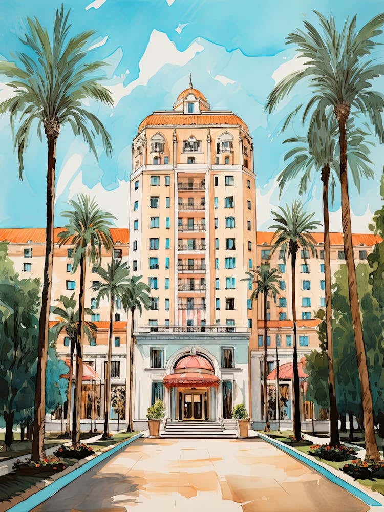 The Waldorf Astoria Beverly Hills   Beverly Hills, California  Resort Storybook Illustration 4