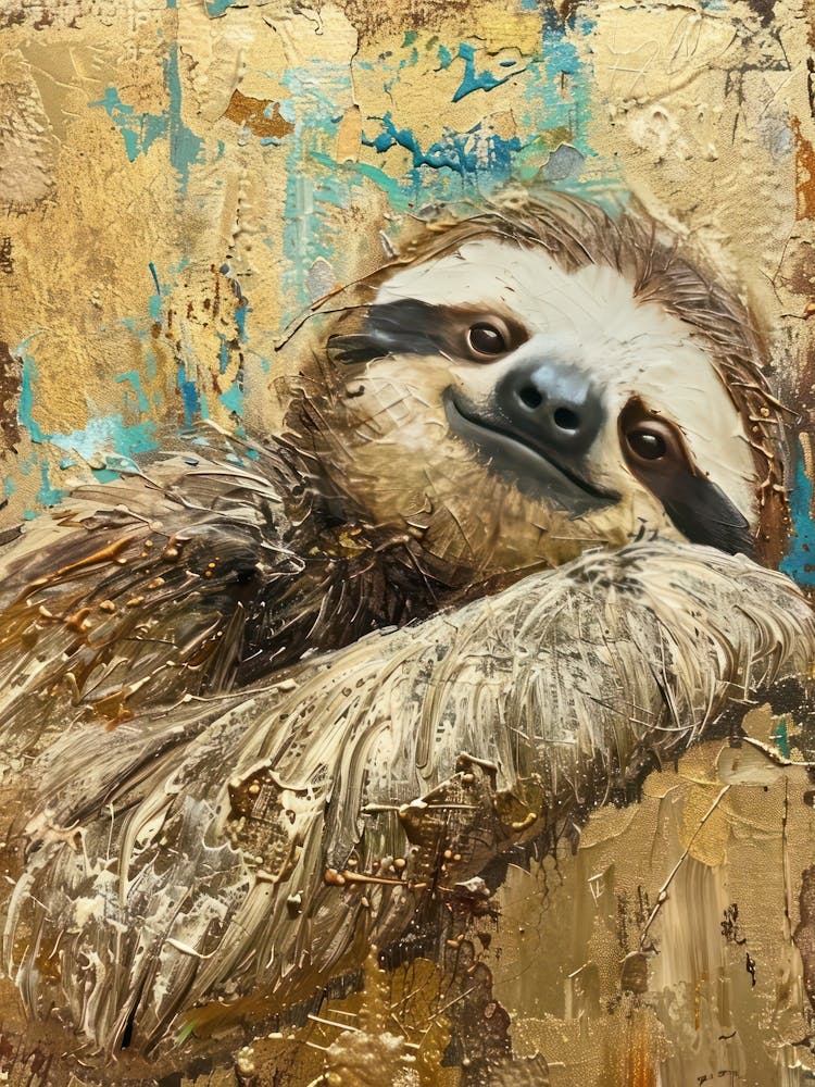 Sloth Gold Effect Collage 2
