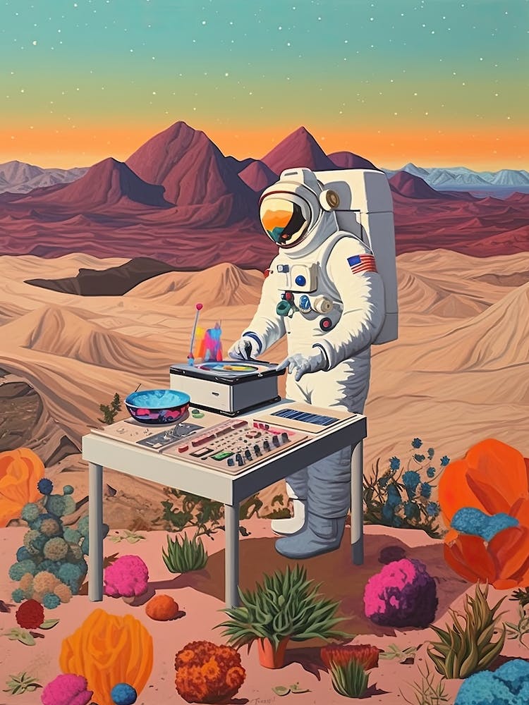 An Astronaut Djing In The Desert 4