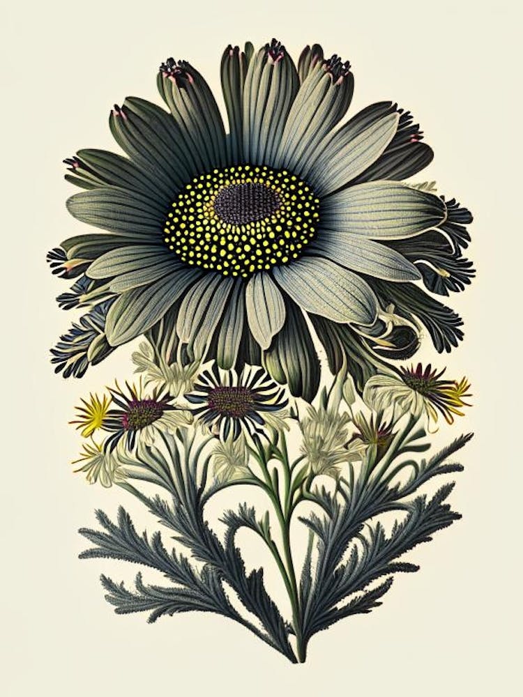 Osteospermum 2 Floral Botanical Vintage Poster Flower
