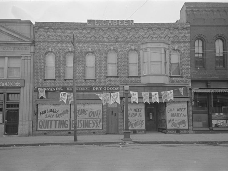 Sign In Store Selling Out, Aledo, Illinois By Russell Lee