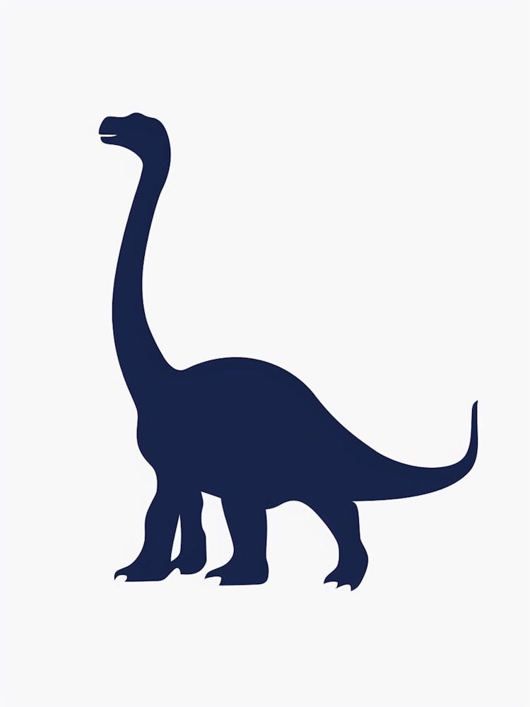Navy Blue Dinosaur Silhouette 5