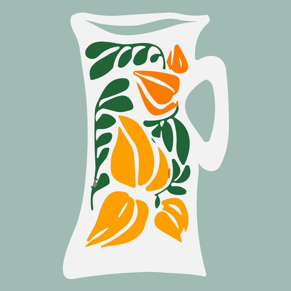 Still Life Pitchers Floral Sketches Wall 2