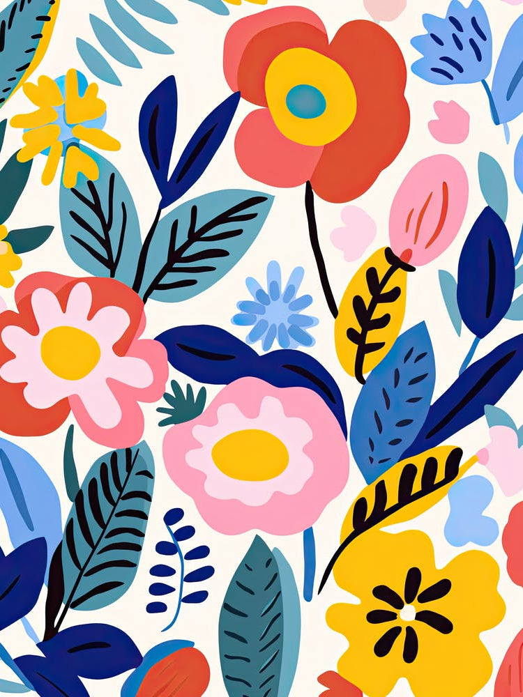 Whimsical Bloomscape; Matisse'S Inspired Flower Market Elegance