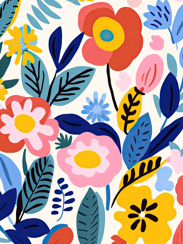 Whimsical Bloomscape; Matisse'S Inspired Flower Market Elegance