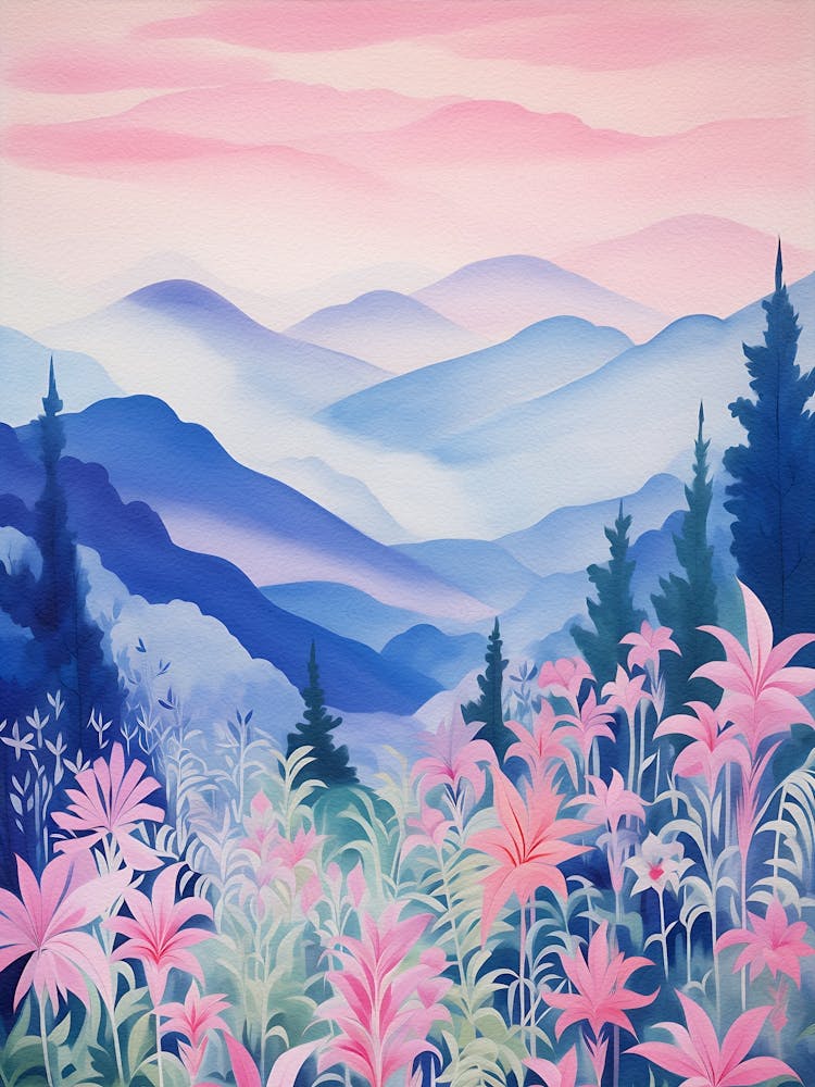 Mountains Watercolor Painting
