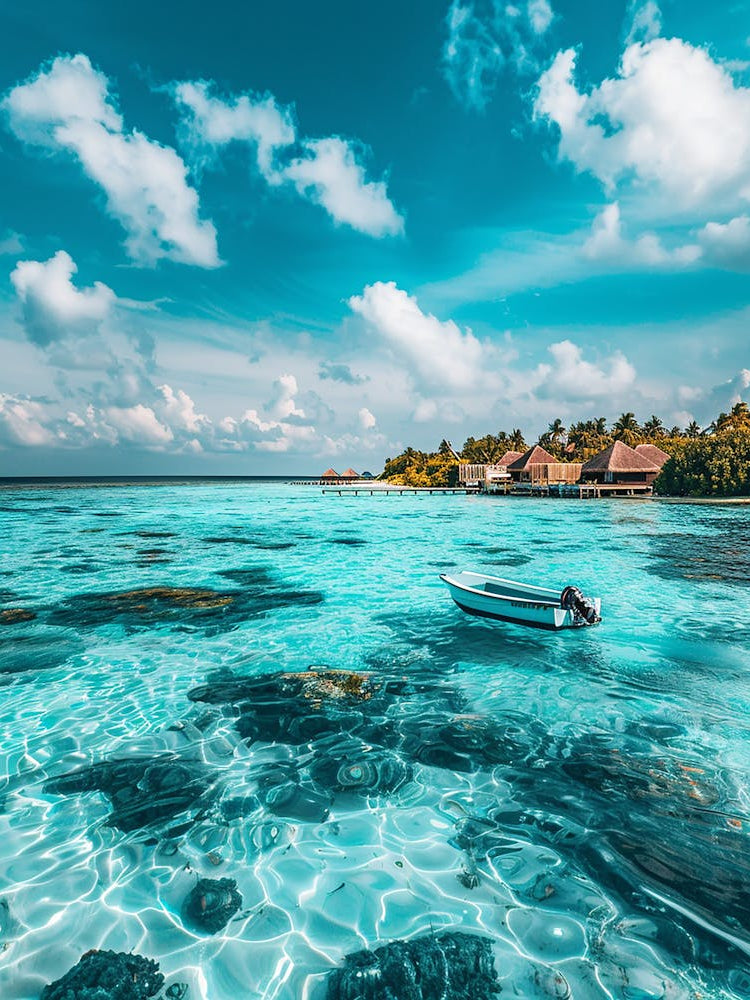 Azure Sea In The Maldives