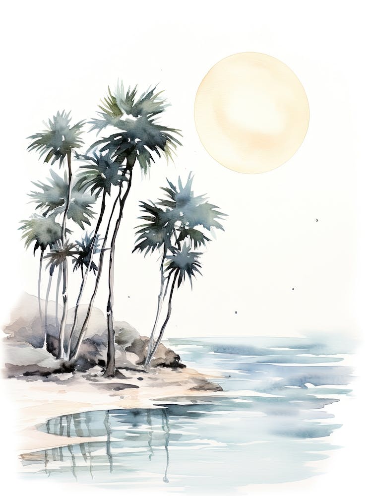 Watercolour Of Pismo Beach   California Usa 0