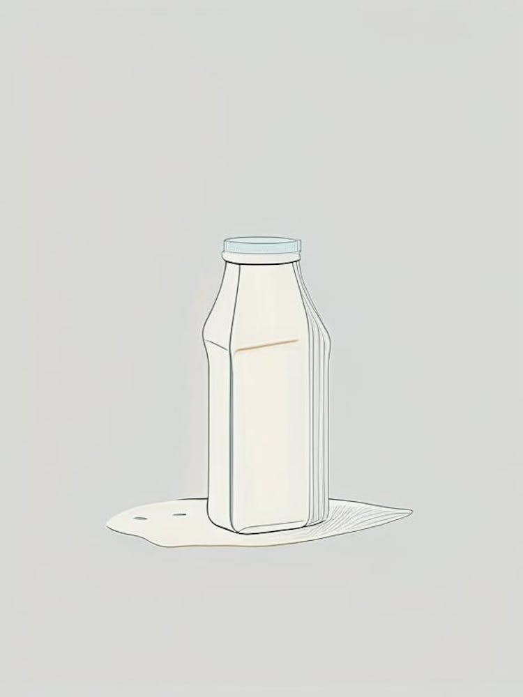 Soy Milk Buttermilk Dairy Food Minimal Line Drawing