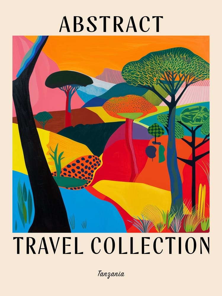 Abstract Travel Collection Poster Tanzania 1