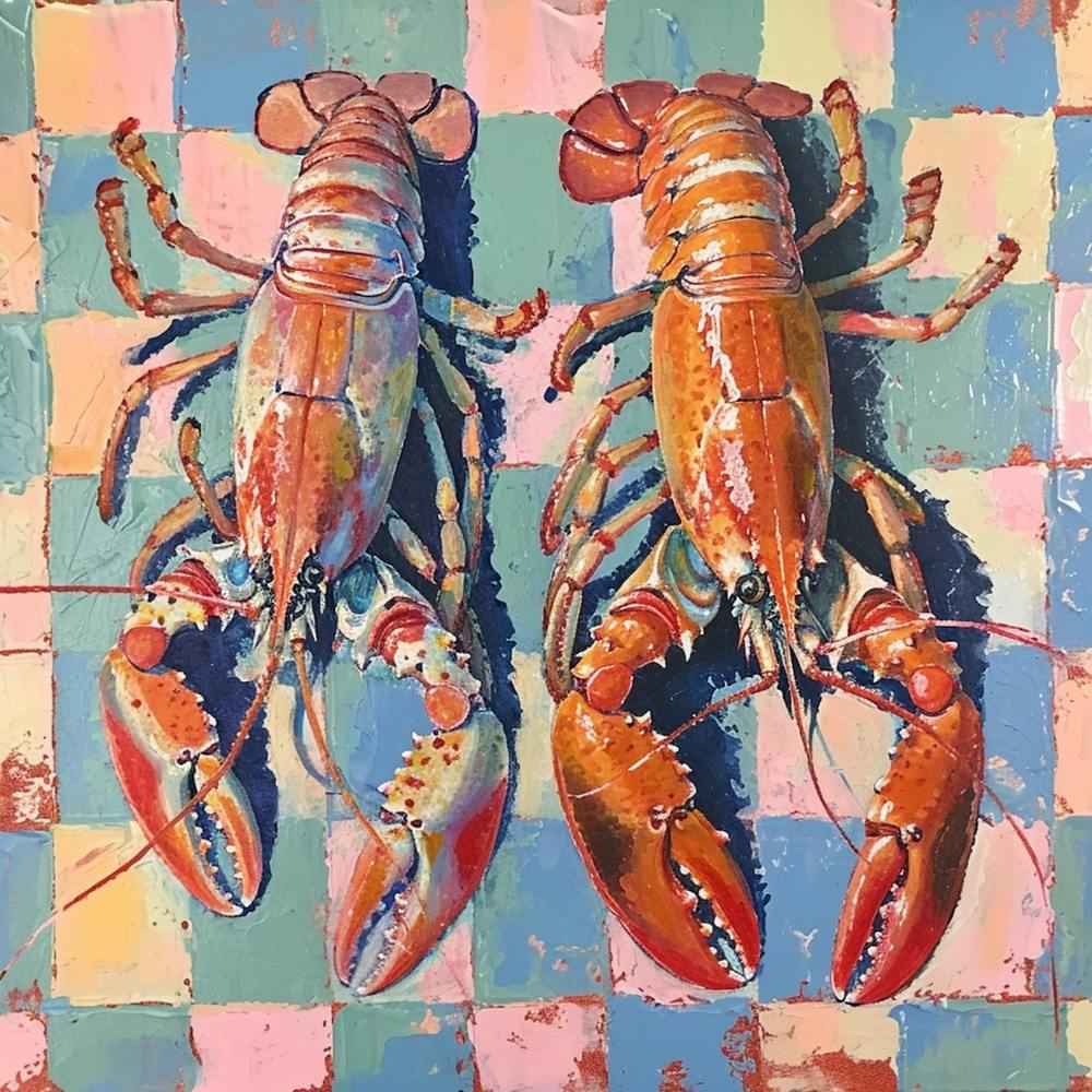 Pastel Tile Lobster 1