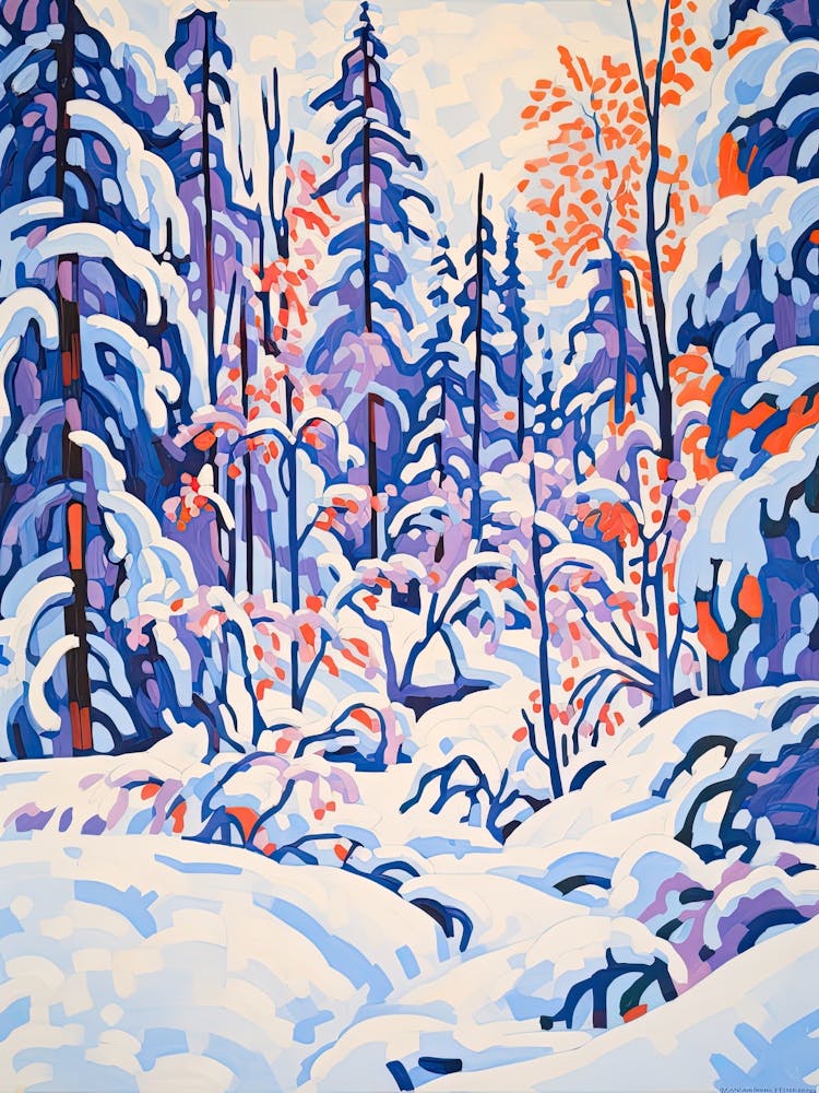 Winter Snow Snow Coniferous Forest Illustration 4