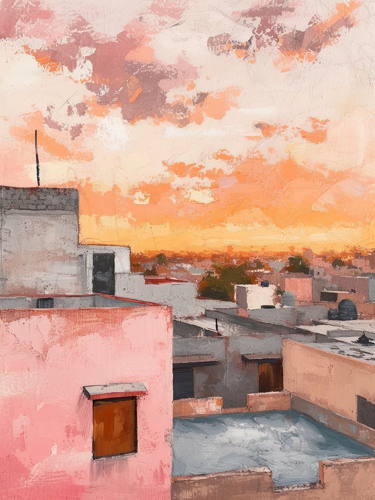 Mexico City Rooftops Morning Skyline 1