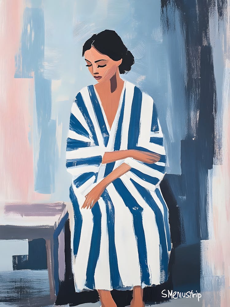 Blue Striped Robe 1