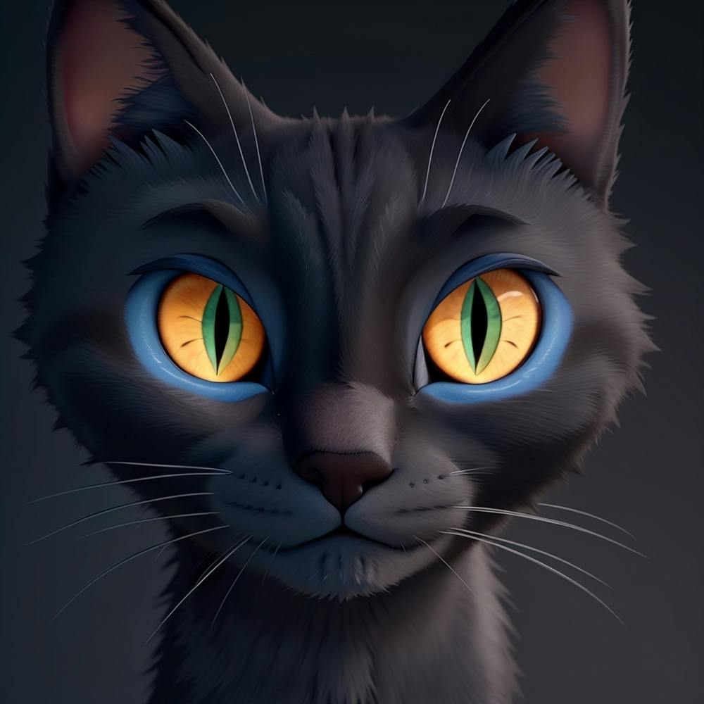 Black Cat With Yellow Eyes