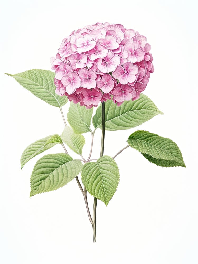 Hydrangeas Flower Vintage Botanical 2