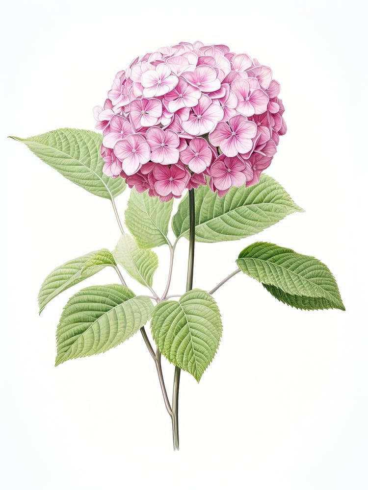 Hydrangeas Flower Vintage Botanical 2