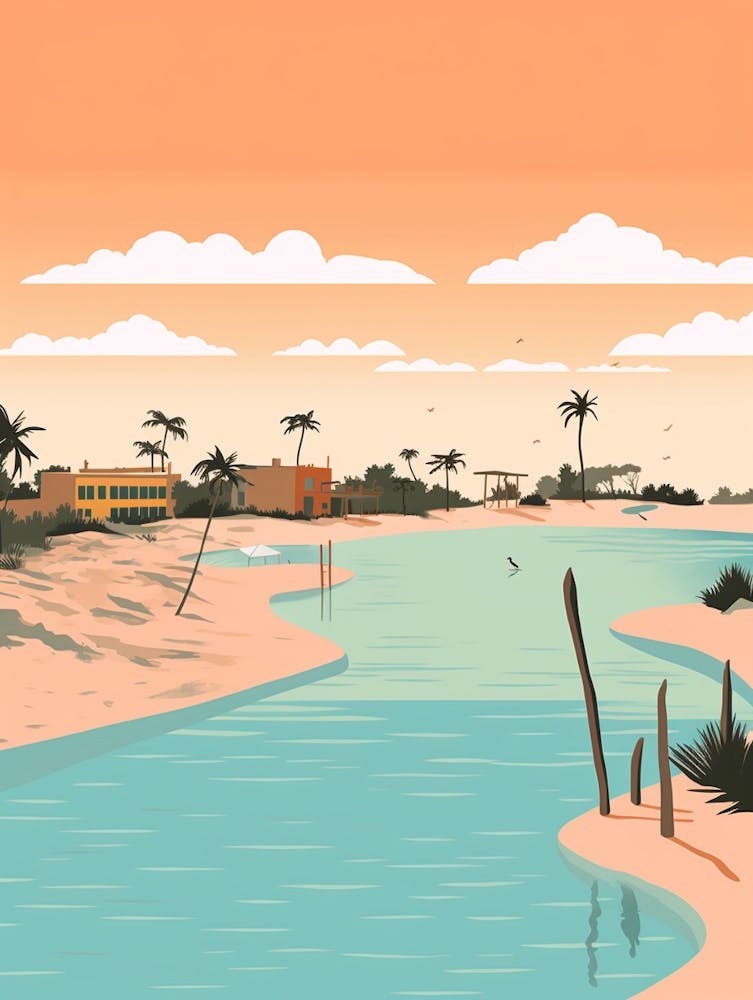 Turks Caicos Islands Travel Illustration