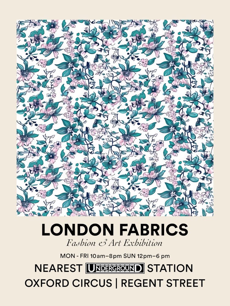 Affiche Tulip Tide - Tissus de Londres - Motif Floral 6
