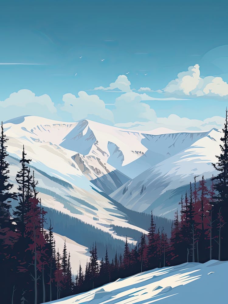 Breckenridge Ski Resort   Colorado, Usa, Ski Resort Illustration 2 Simple Style