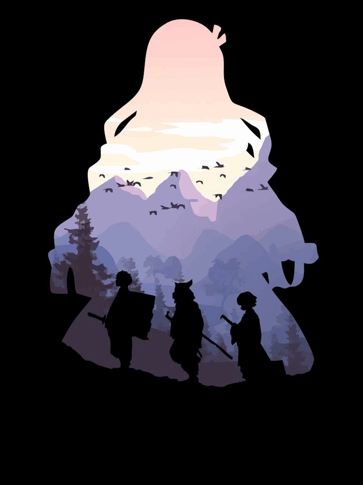Silhouette Of nezuko demons slayer