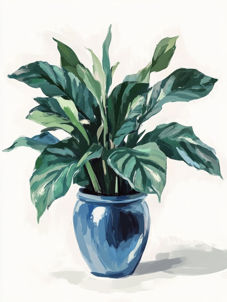 Fern In A Blue Pot