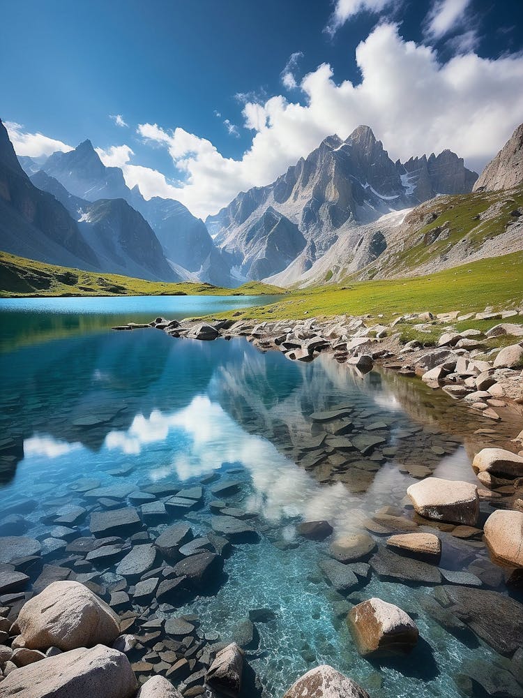 Mountain Lake In Kazakhstan