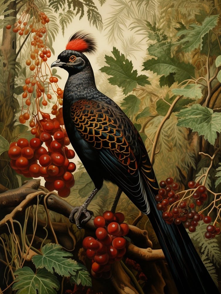 Dark And Moody Botanical Pheasant 8