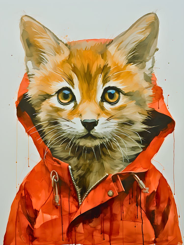 Red Hooded Charmer Enchanting Fox Illustration