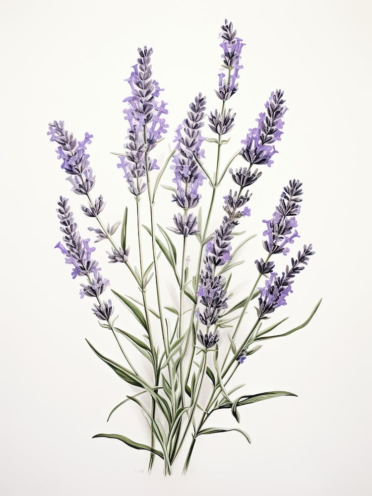Lavender Flower Vintage Botanical 2