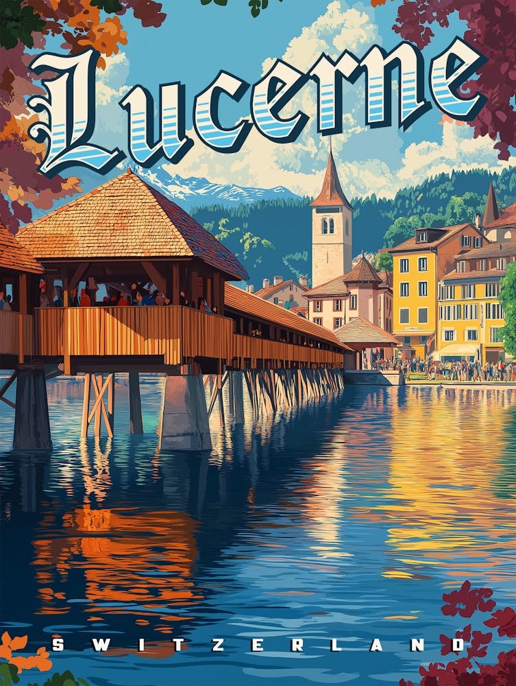 Lucerne Switzerland Vintage Travel