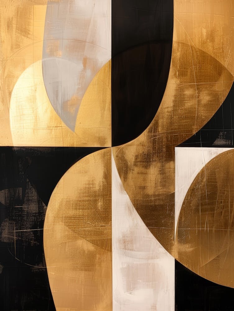 Gold And Black Abstract Painting 3
