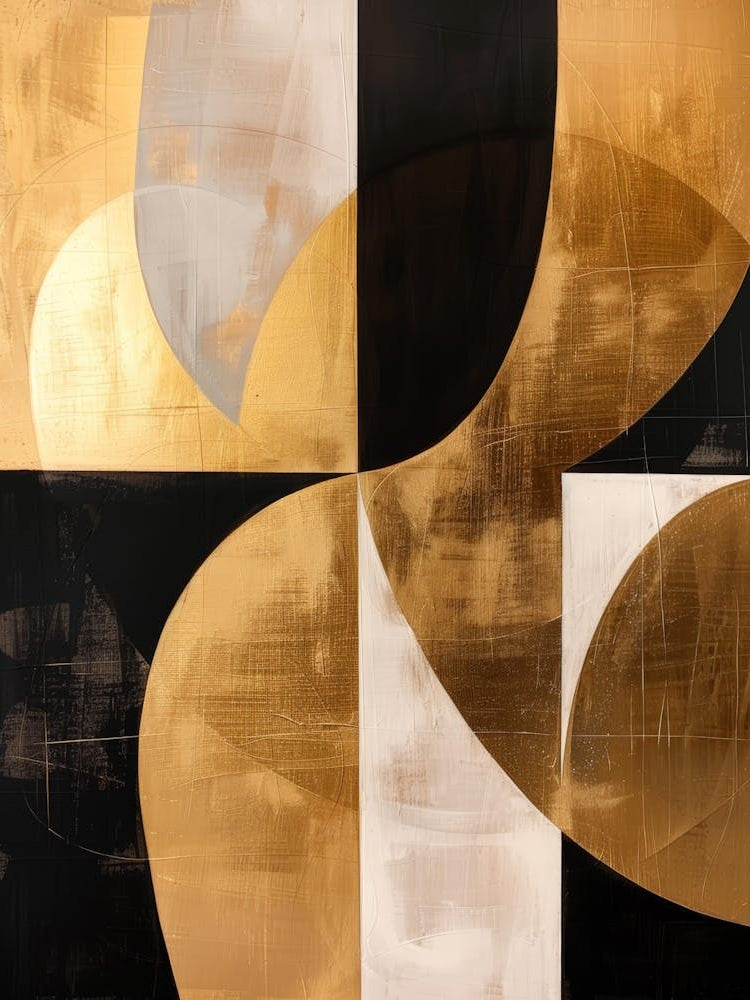 Gold And Black Abstract Painting 3