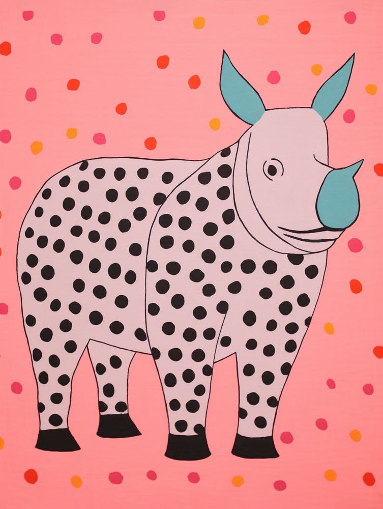 Pink Polka Dot Rhinoceros 2
