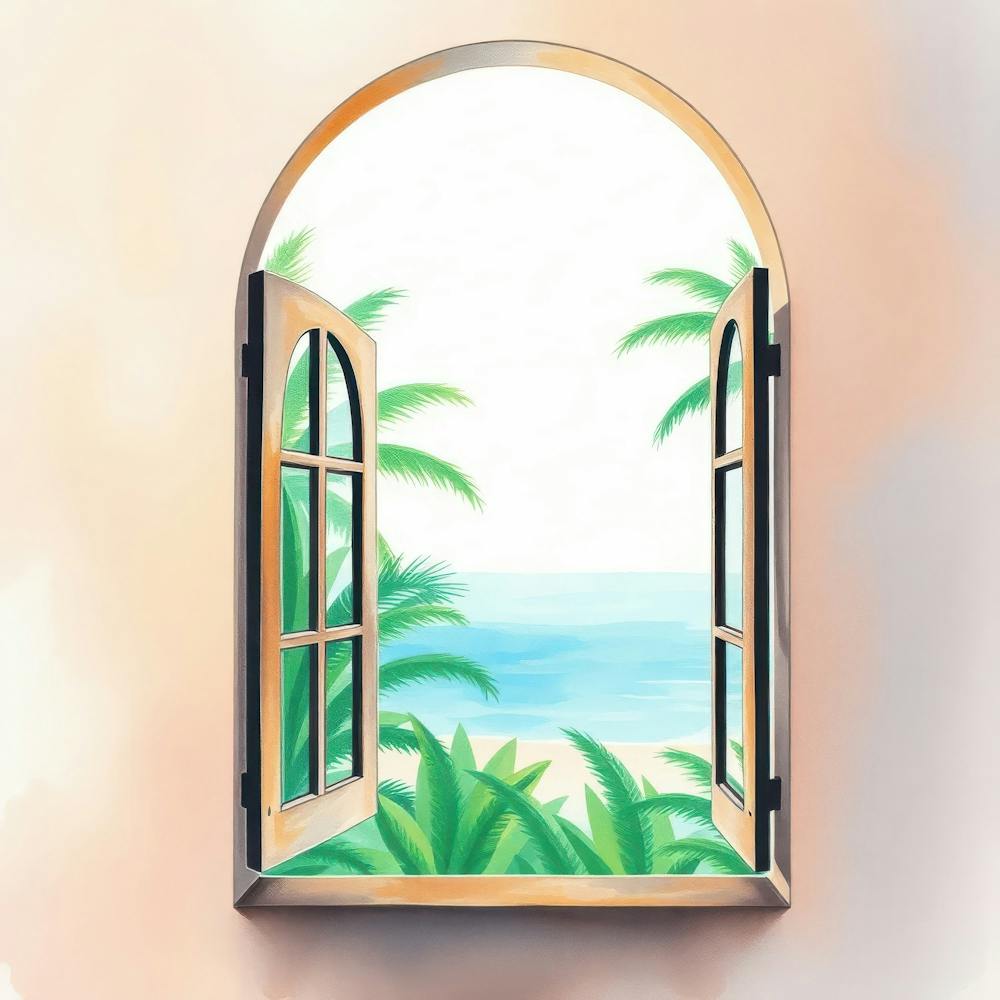Open Window To The Beach