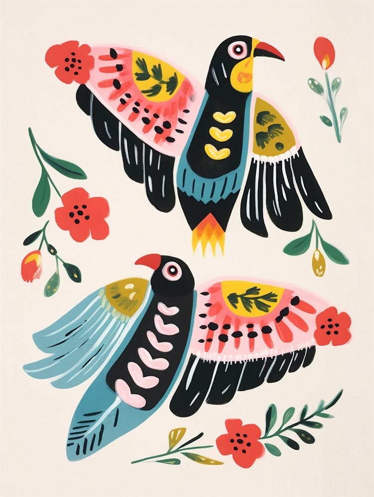 Folk Style Bird Painting Falcon 2