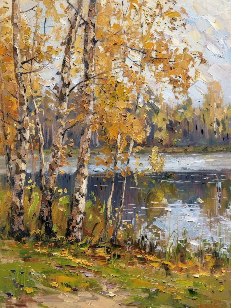 Birch Trees By The Lake 10