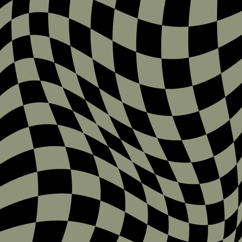 Warped Checker Black Beige Square